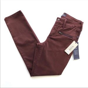 NWT NYDJ Skinny Crop Chino Jeans in Deep Currant Sz 00